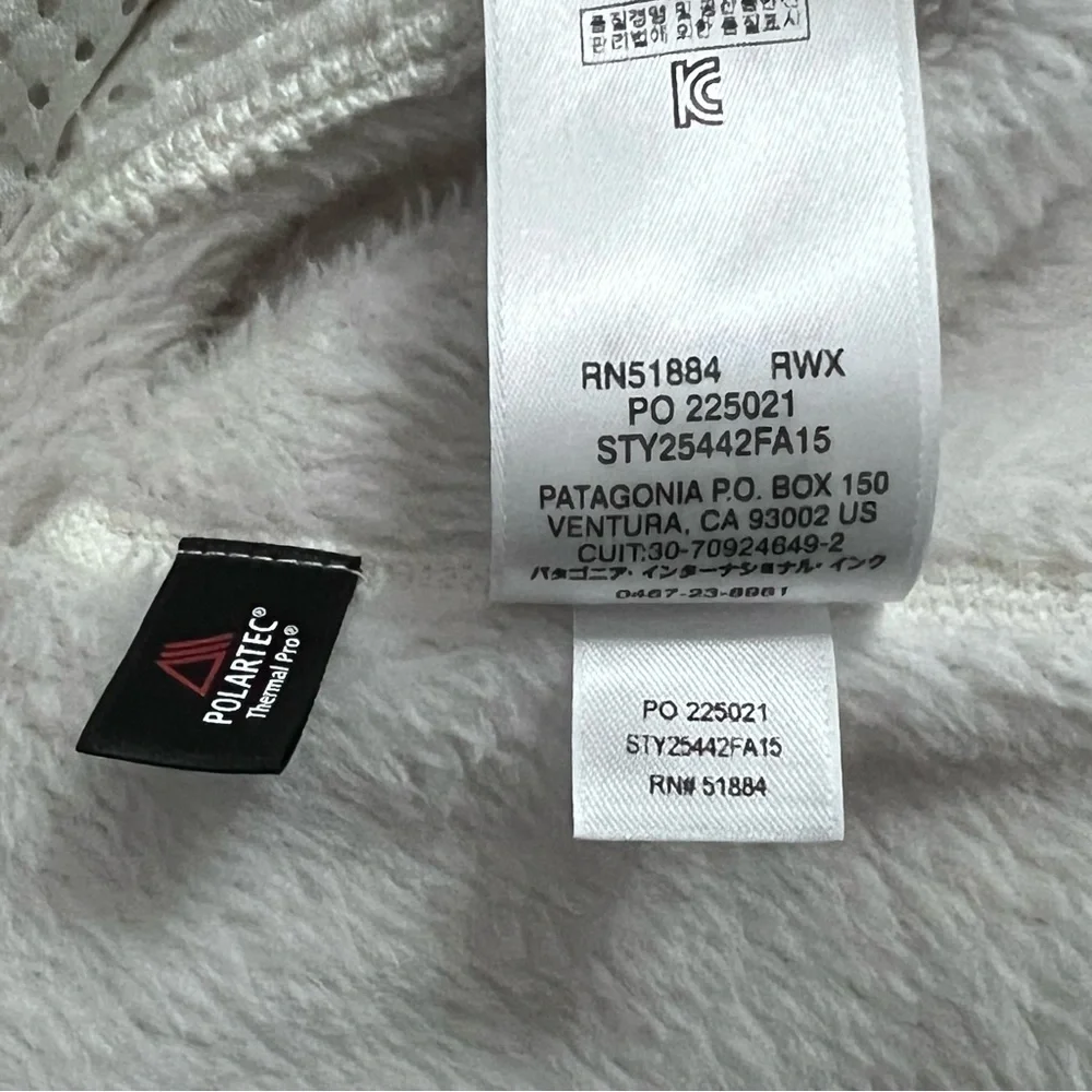 Patagonia Raw Linen White Cream X-Dye Retool Snap T Fleece Jacket Pullover Top M - Picture 8 of 10